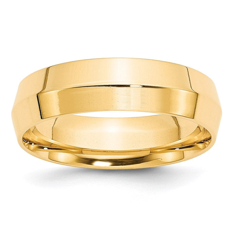 18k Yellow Gold 6mm Knife Edge Comfort Fit Wedding Band Ring