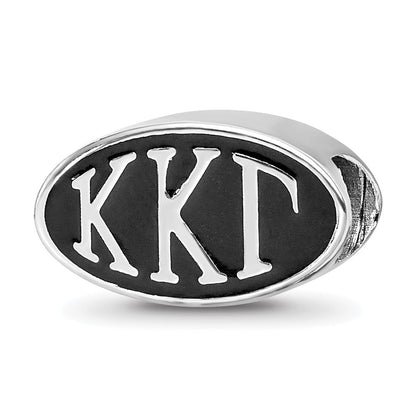 Sterling Silver Logoart Kappa Kappa Gamma Oval Greek Letters Bead