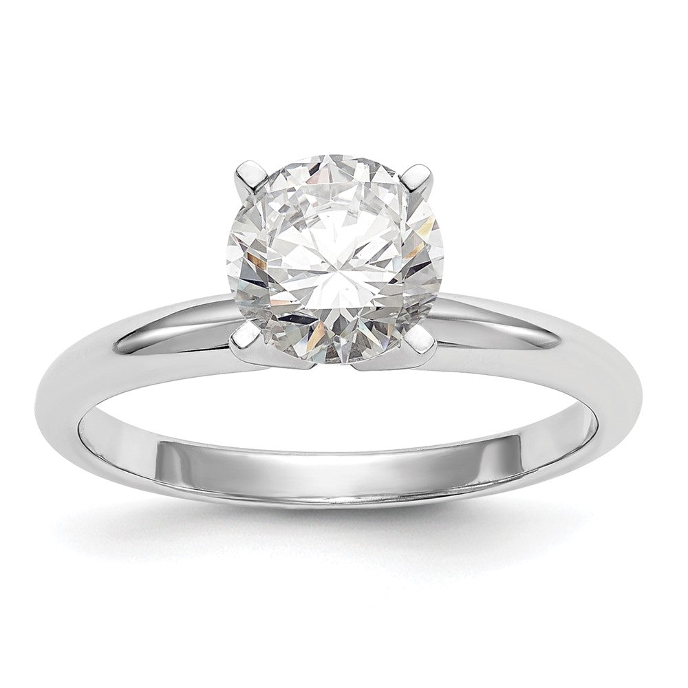 14k White Gold 1/4 Ct. Round VS/SI GH Lab Grown Diamond Solitaire Lightweight Half-Round 4 Prong Ring
