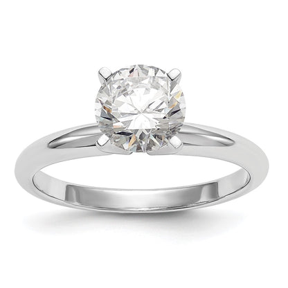 14k White Gold 1/4 Ct. Round VS/SI GH Lab Grown Diamond Solitaire Lightweight Half-Round 4 Prong Ring