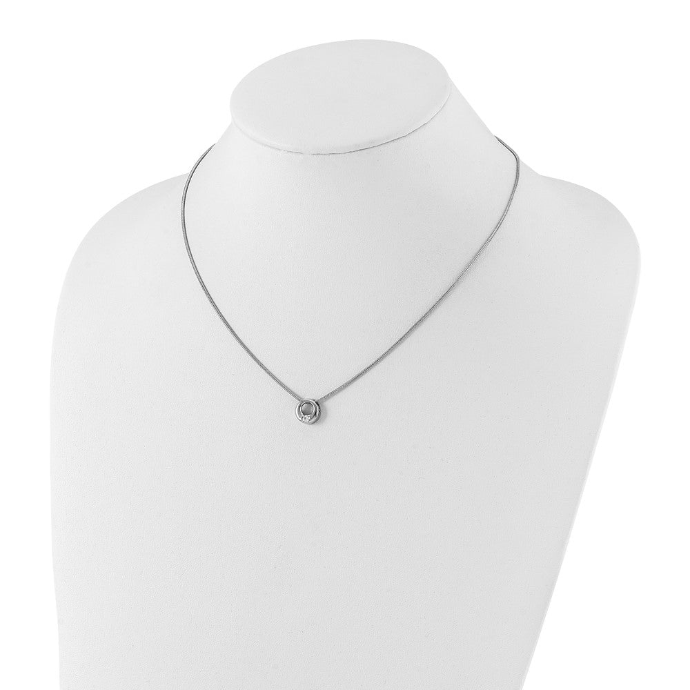 Fashion Kelly Waters Silver Tone Rhodium Plated Open Circle Cz Necklace