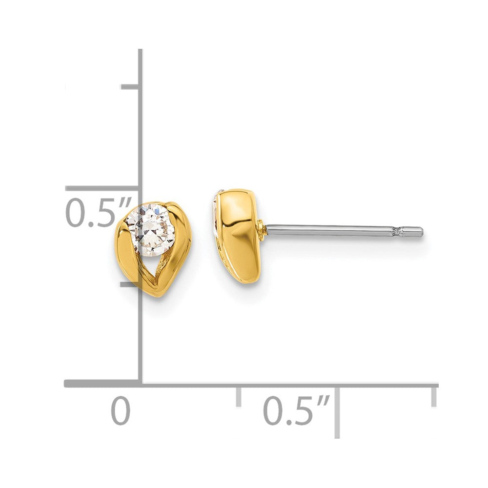 Fashion Gold Plated Kelly Waters Cz Post Earrings