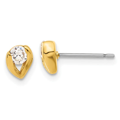 Fashion Gold Plated Kelly Waters Cz Post Earrings
