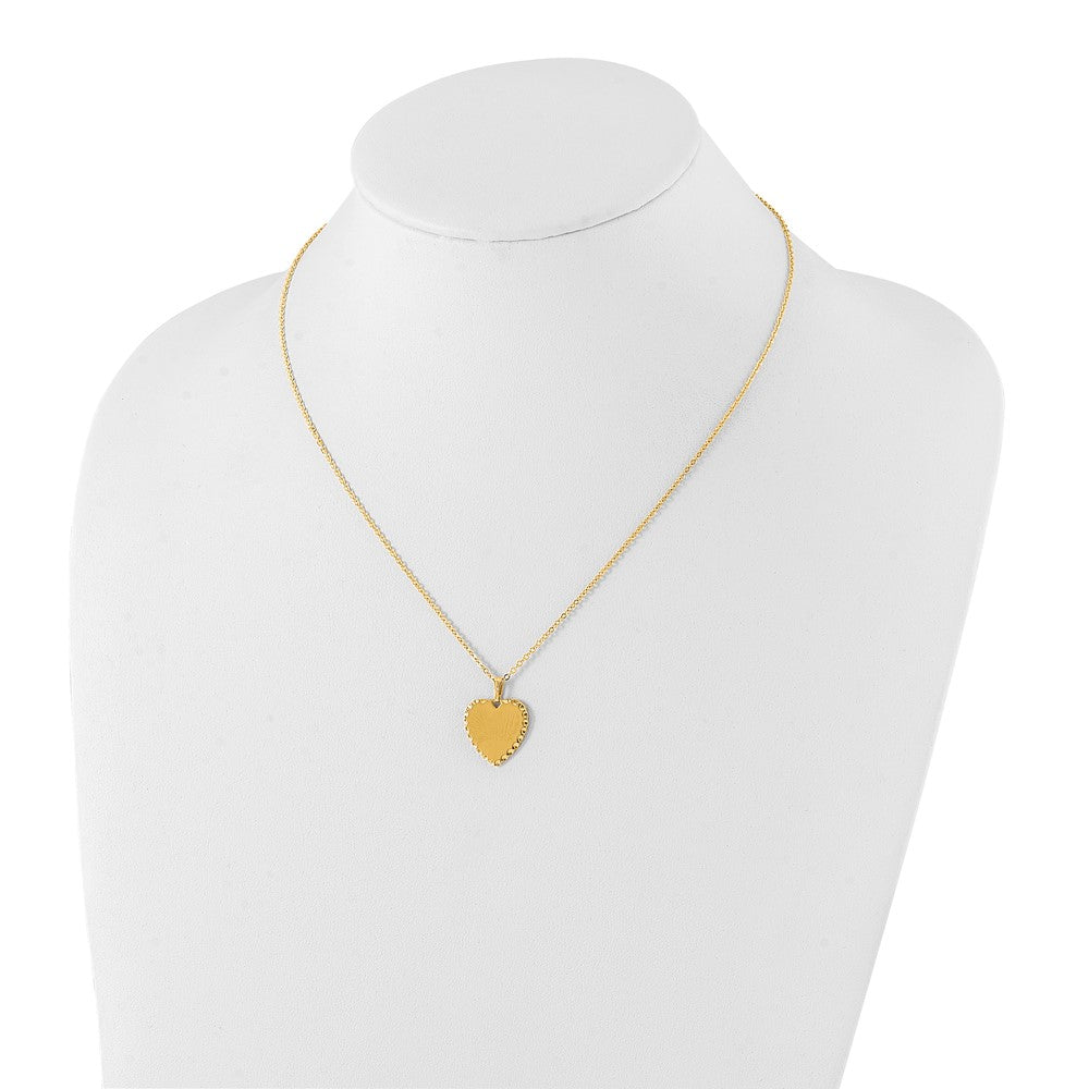 Fashion Kelly Waters Gold Plated Polished Engraveable Heart Disc 18 Inch Necklace