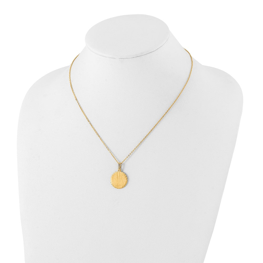 Fashion Kelly Waters Gold Plated Medium Satin Round Engraveable Disc 18 In Necklace