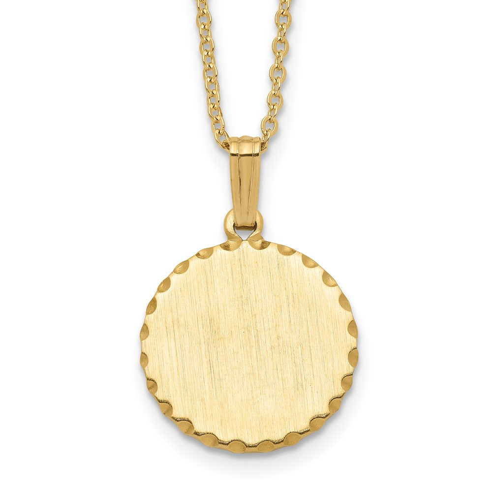 Fashion Kelly Waters Gold Plated Medium Satin Round Engraveable Disc 18 In Necklace