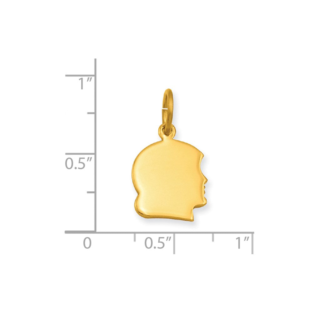 Fashion Kelly Waters Gold Plated Small Engraveable Girl Head Charm