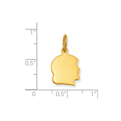 Fashion Kelly Waters Gold Plated Small Engraveable Girl Head Charm
