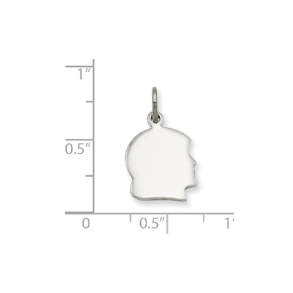 Fashion Kelly Waters Rhodium Plated Small Engraveable Girl Head Charm