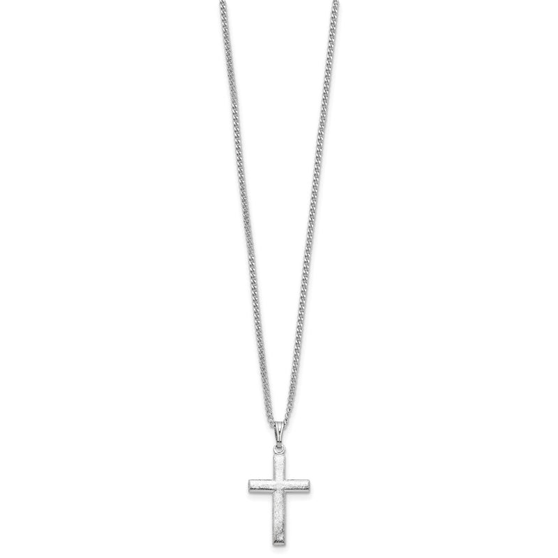 Fashion Kelly Waters Rhodium Plated Medium Polished Cross 18 Inch Necklace