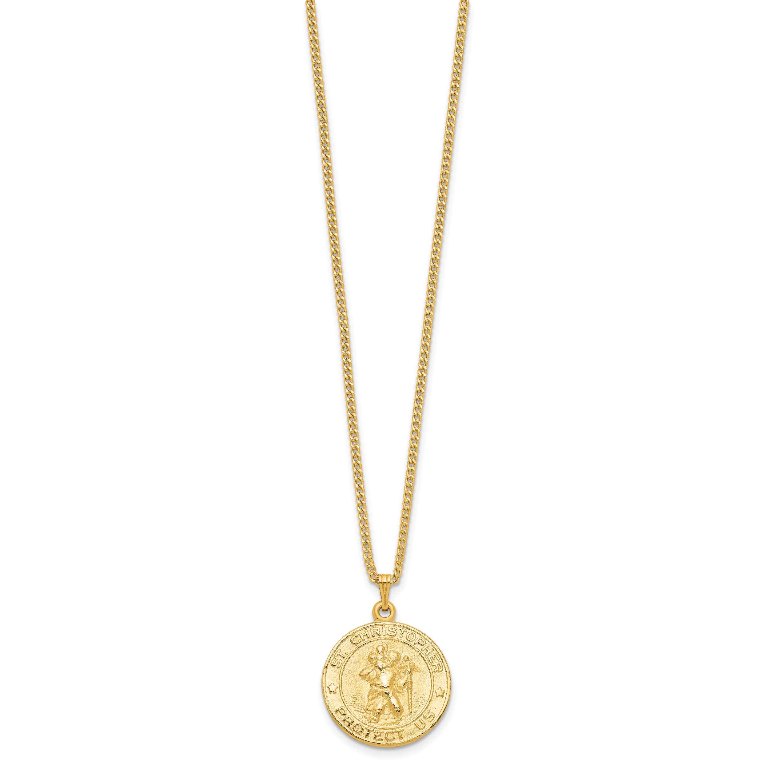 Fashion Kelly Waters Gold Plated St. Christopher Medal 24 Inch Necklace