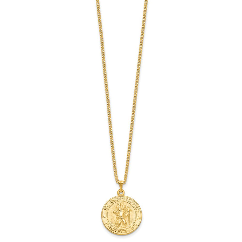 Fashion Kelly Waters Gold Plated St. Christopher Medal 24 Inch Necklace