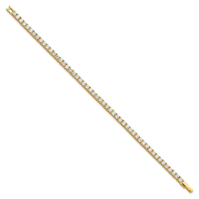 Fashion Kelly Waters Gold Plated Prong Set Cz 7.25 Inch Tennis Bracelet