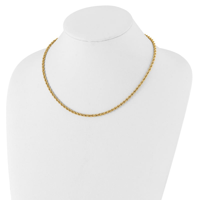 Fashion Kelly Waters Gold Plated 3mm Diamond Cut French Rope 18 Inch Chain Necklace
