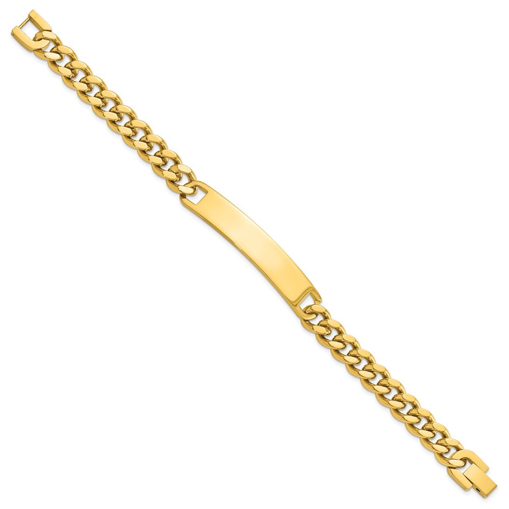 Stainless Steel Kelly Waters Yellow Pvd Plated 8.25 Inch Engravable Id Bracelet