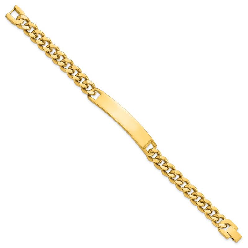 Stainless Steel Kelly Waters Yellow Pvd Plated 8.25 Inch Engravable Id Bracelet