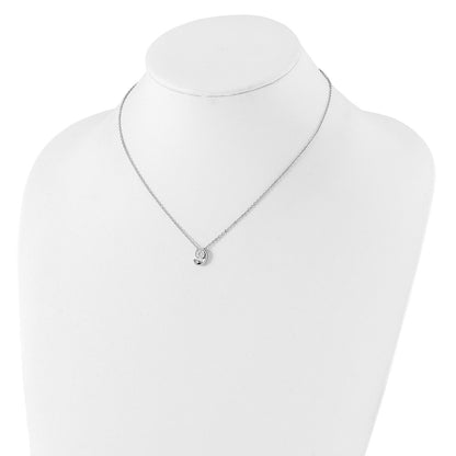 Fashion Kelly Waters Rhodium Plated Half Moon Cz Necklace