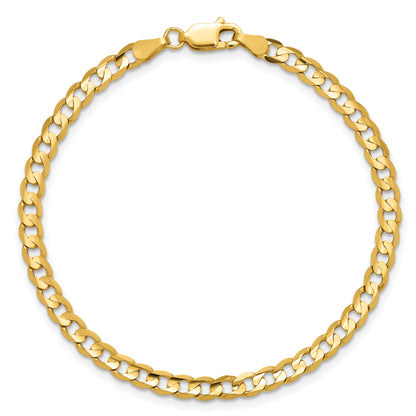 9 Inch 14K 3.8mm Open Concave Curb Chain Anklet
