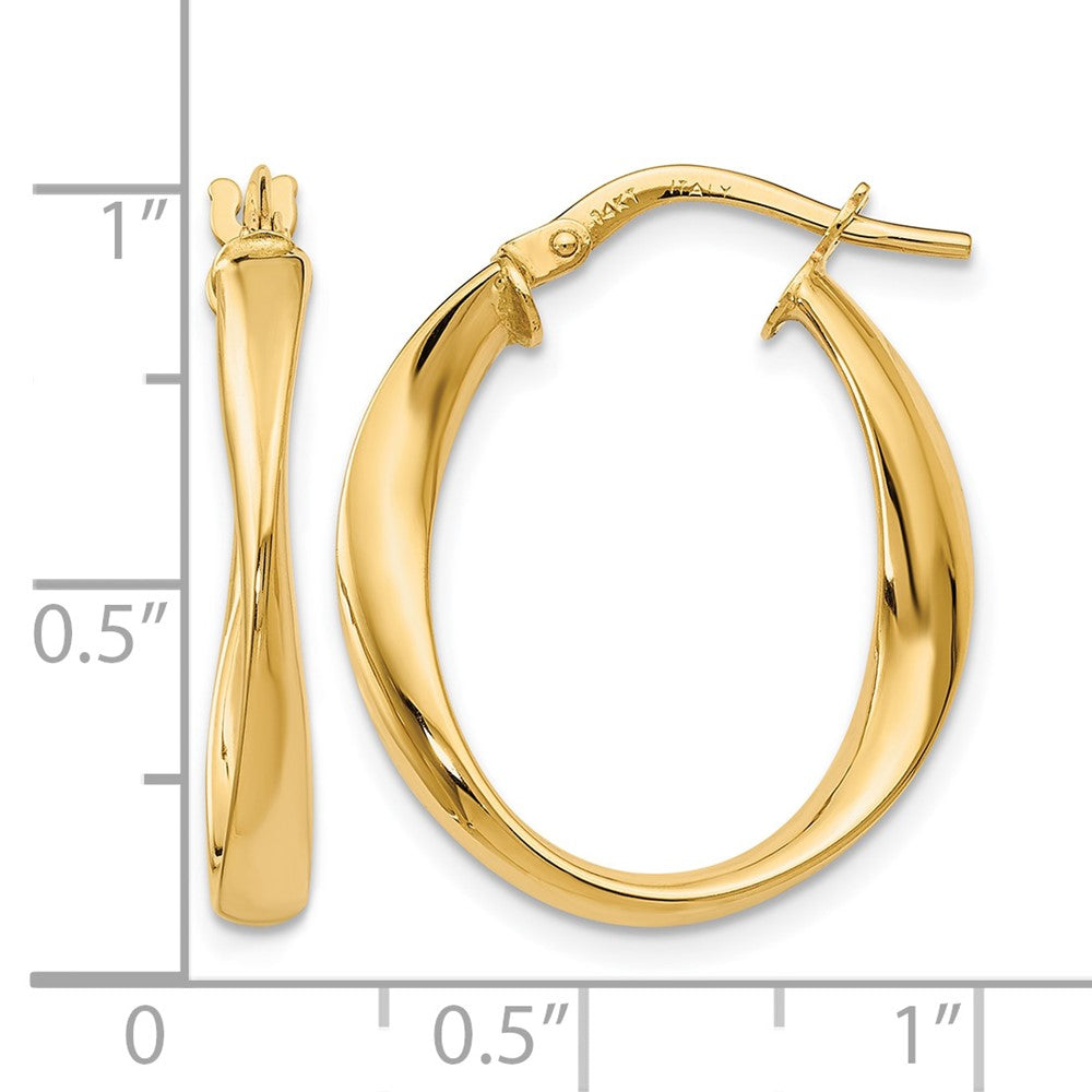 14K Yellow Gold Polished Hoop Earrings