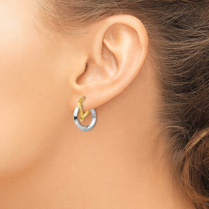 14K Two-Tone Hoop Earrings