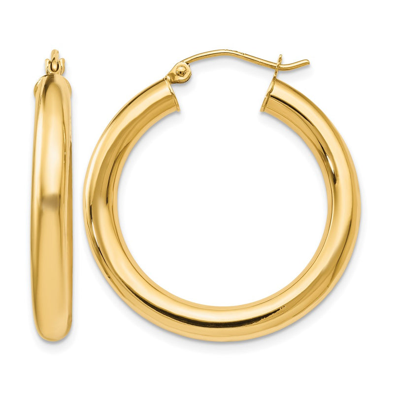 14K Yellow Gold Polished Lightweight Hoop Earrings