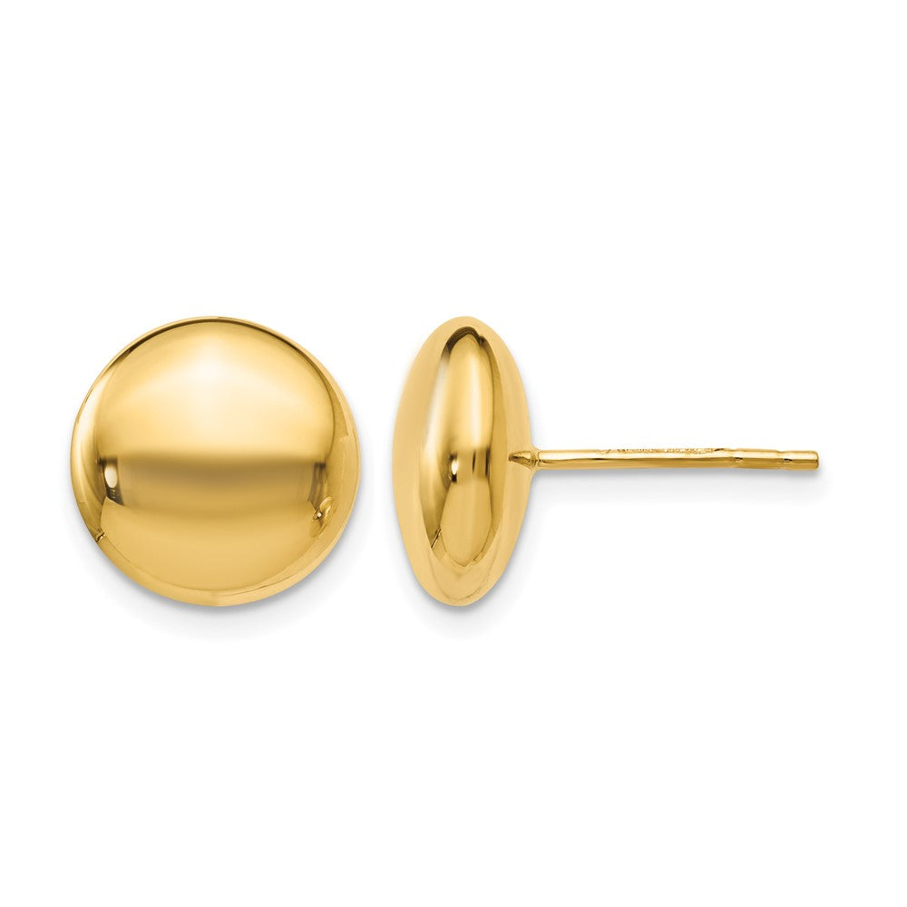 14K Yellow Gold Polished Button Post Earrings