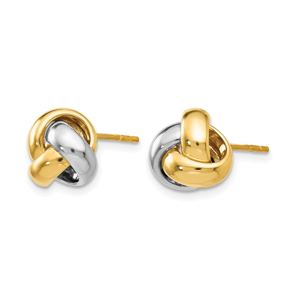 14K Two-Tone Polished Love Knot Earrings