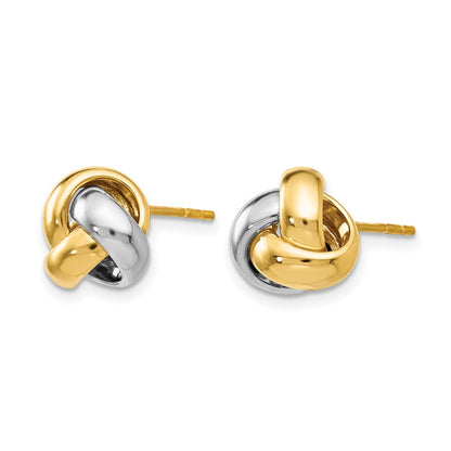 14K Two-Tone Polished Love Knot Earrings