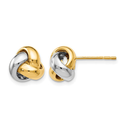 14K Two-Tone Polished Love Knot Earrings