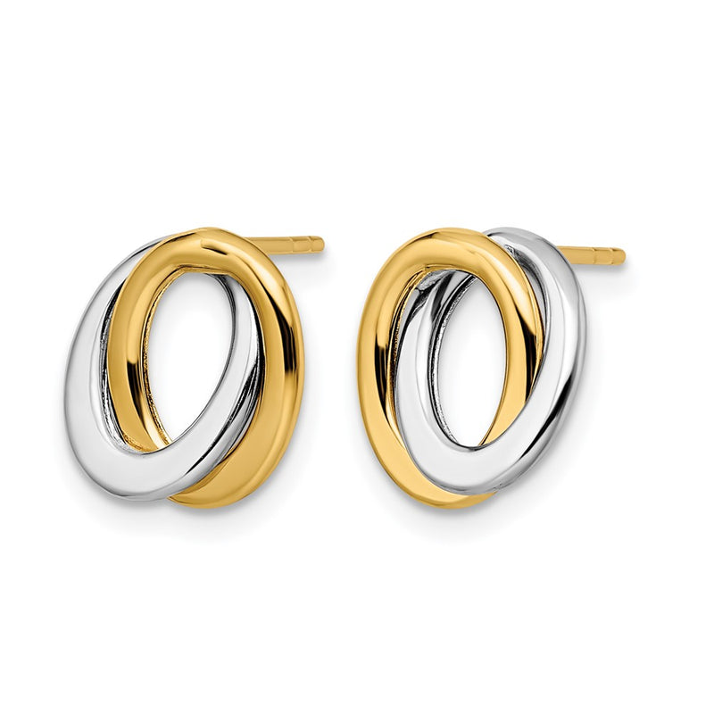 14K Two-Tone Polished Love Knot Earrings