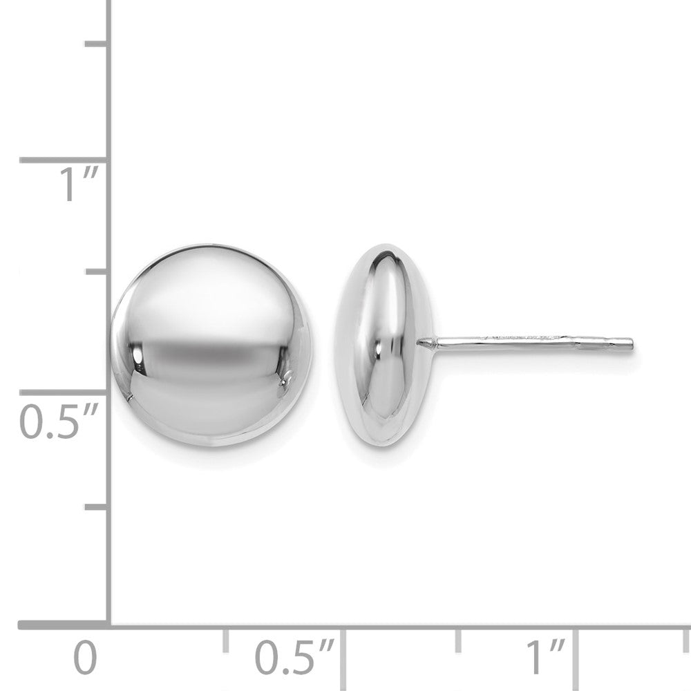 14K White Gold Polished Button Post Earrings