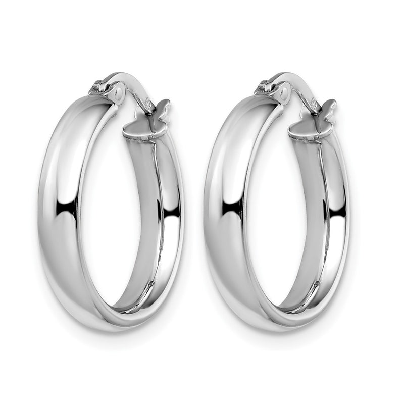 14K Yellow & Rhodium With White Plating Polished Hoop Earrings