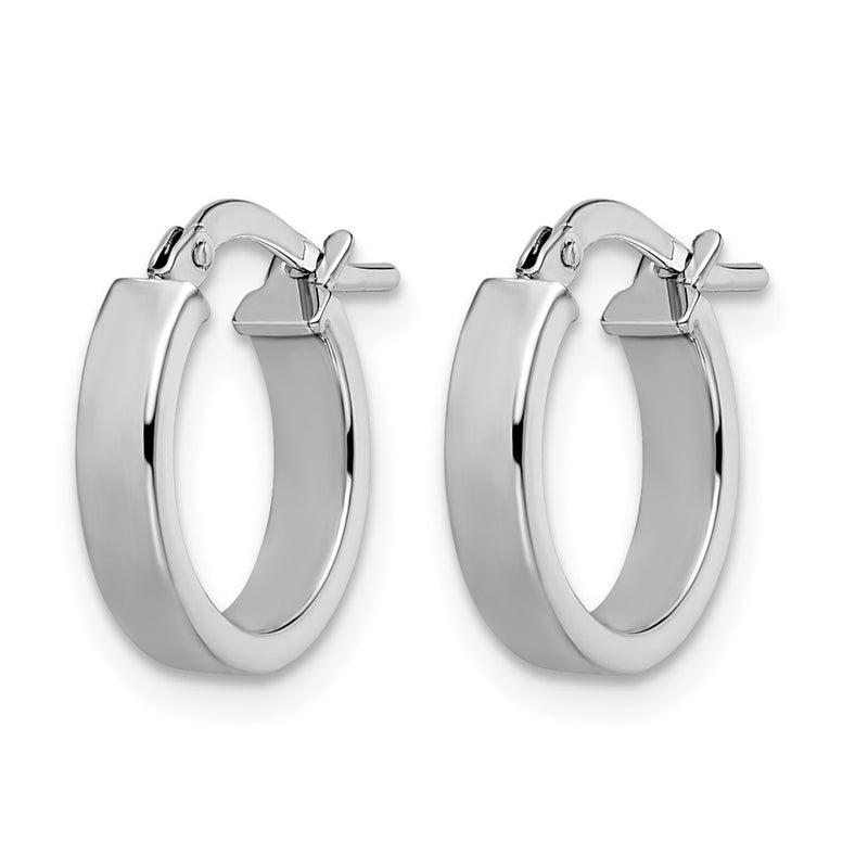 14K Yellow & Rhodium With White Plating Polished Hoop Earrings