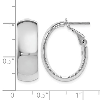 14K Yellow & Rhodium With White Plating Polished Hoop Earrings