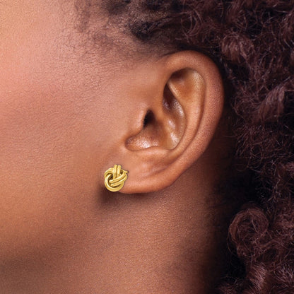14K Yellow Gold Polished Love Knot Post Earrings