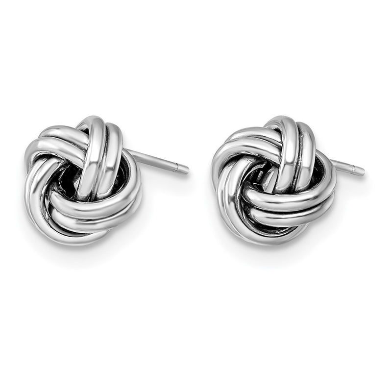 14K Yellow & Rhodium With White Plating Polished Love Knot Post Earrings