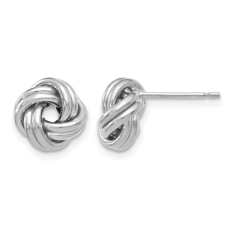 14K Yellow & Rhodium With White Plating Polished Love Knot Post Earrings