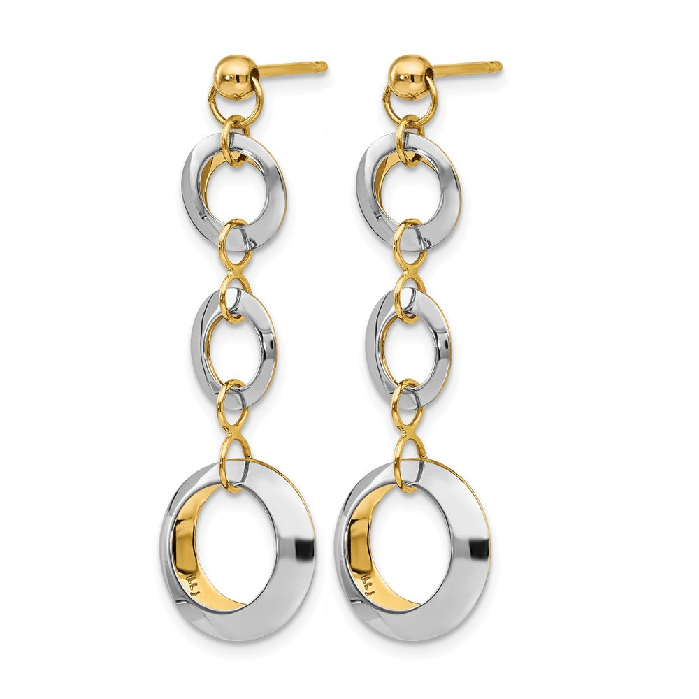 14K Two-Tone Polished Circle Reversible Post Earrings