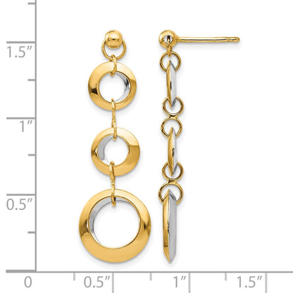 14K Two-Tone Polished Circle Reversible Post Earrings