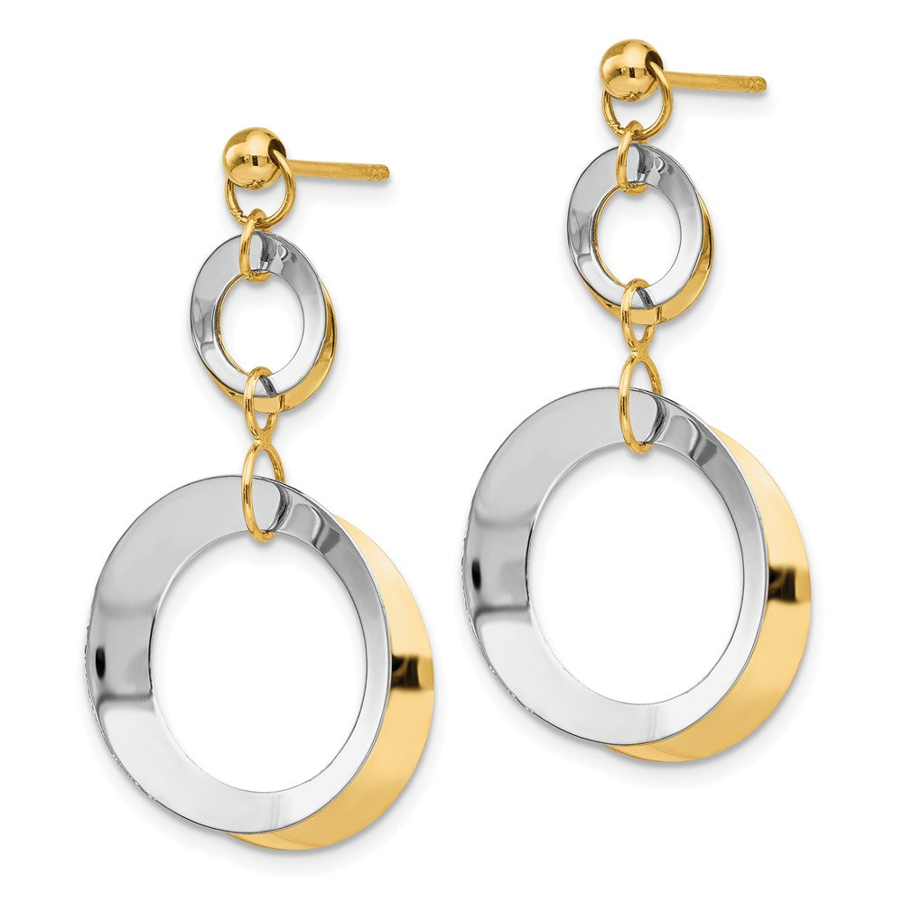 14K Two-Tone Polished Circle Reversible Post Earrings