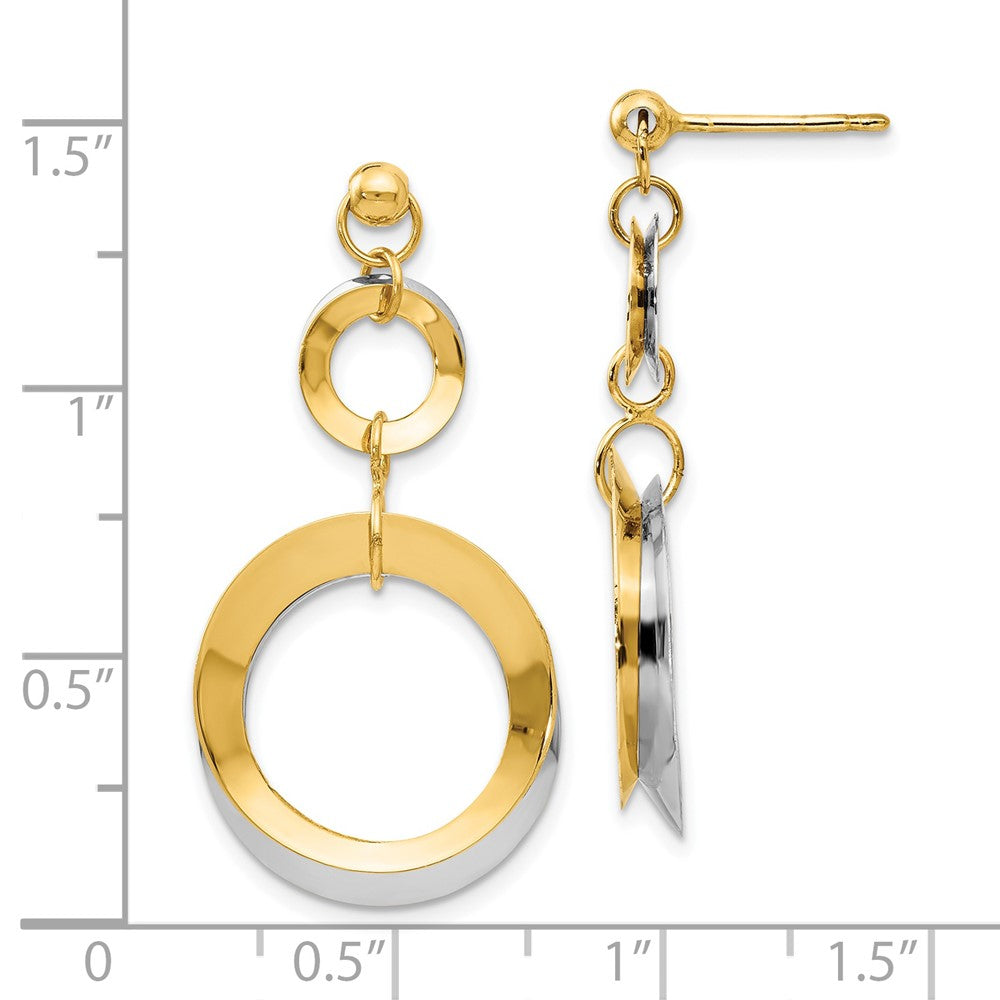 14K Two-Tone Polished Circle Reversible Post Earrings