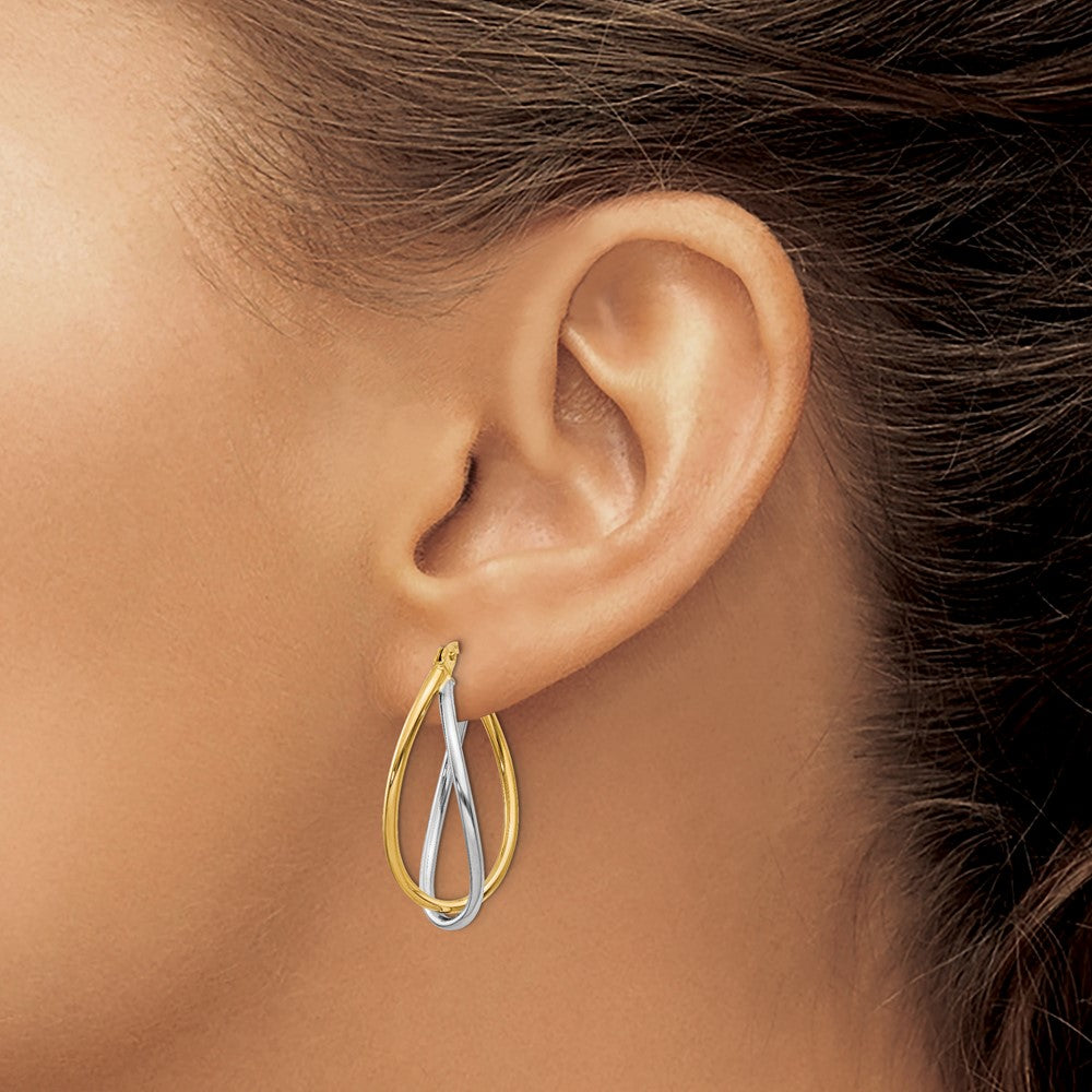 14K Two Tone Polished Fancy Earrings
