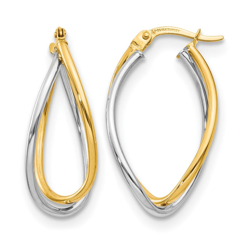 14K Two Tone Polished Fancy Earrings