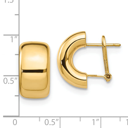 14K Yellow Gold Polished Omega Back Earrings