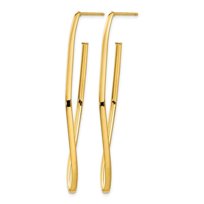 14K Yellow Gold Polished Post Dangle Earrings