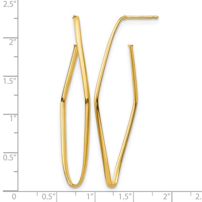 14K Yellow Gold Polished Post Dangle Earrings