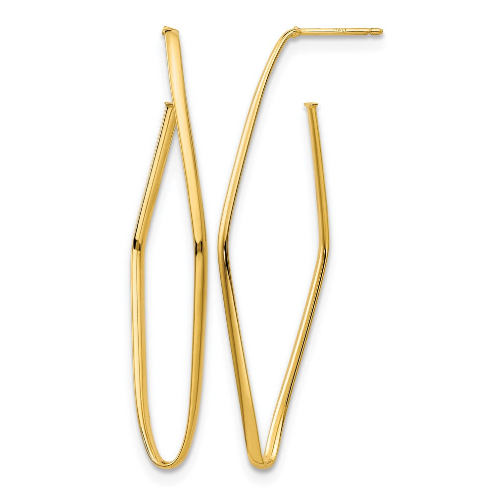 14K Yellow Gold Polished Post Dangle Earrings