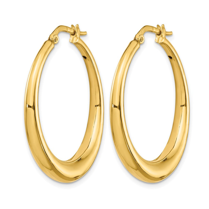 14K Yellow Gold Polished Fancy Hoop Earrings