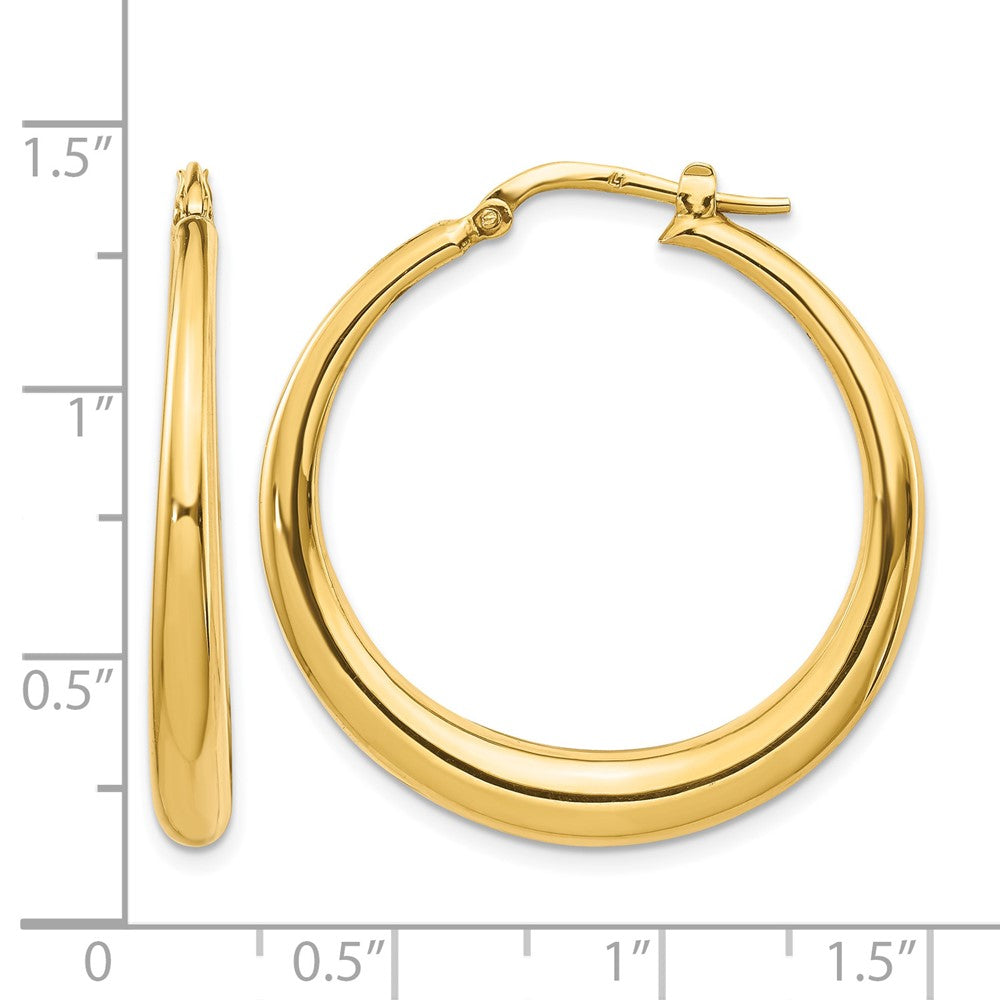14K Yellow Gold Polished Fancy Hoop Earrings