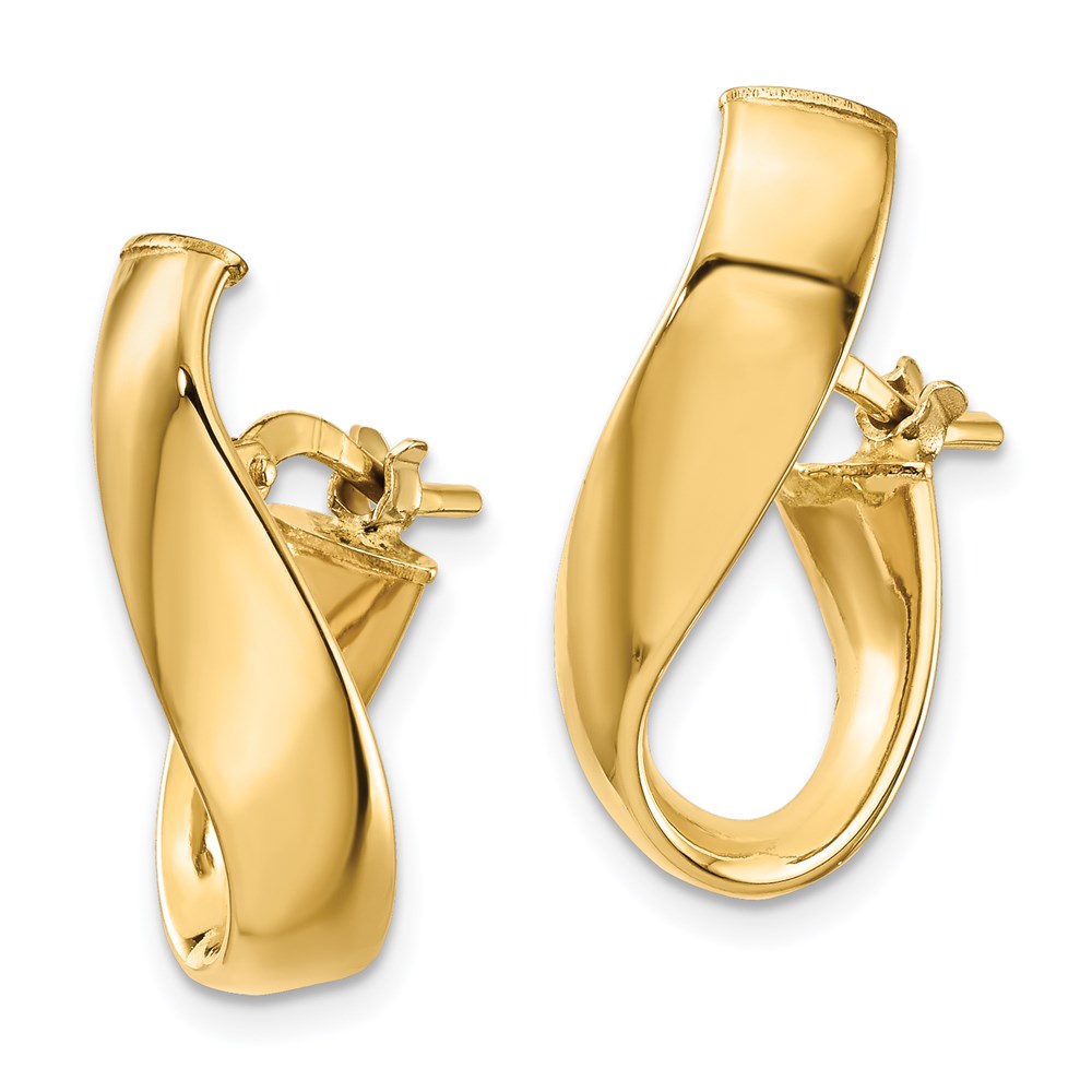 14K Yellow Gold 5mm High Polished Hoop Earrings